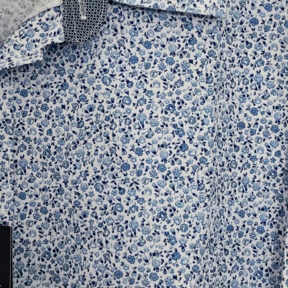 2/$30 Con.Struct Blue Liberty Floral Slim Fit Stretch Shirt 3XL - Picture 2 of 7
